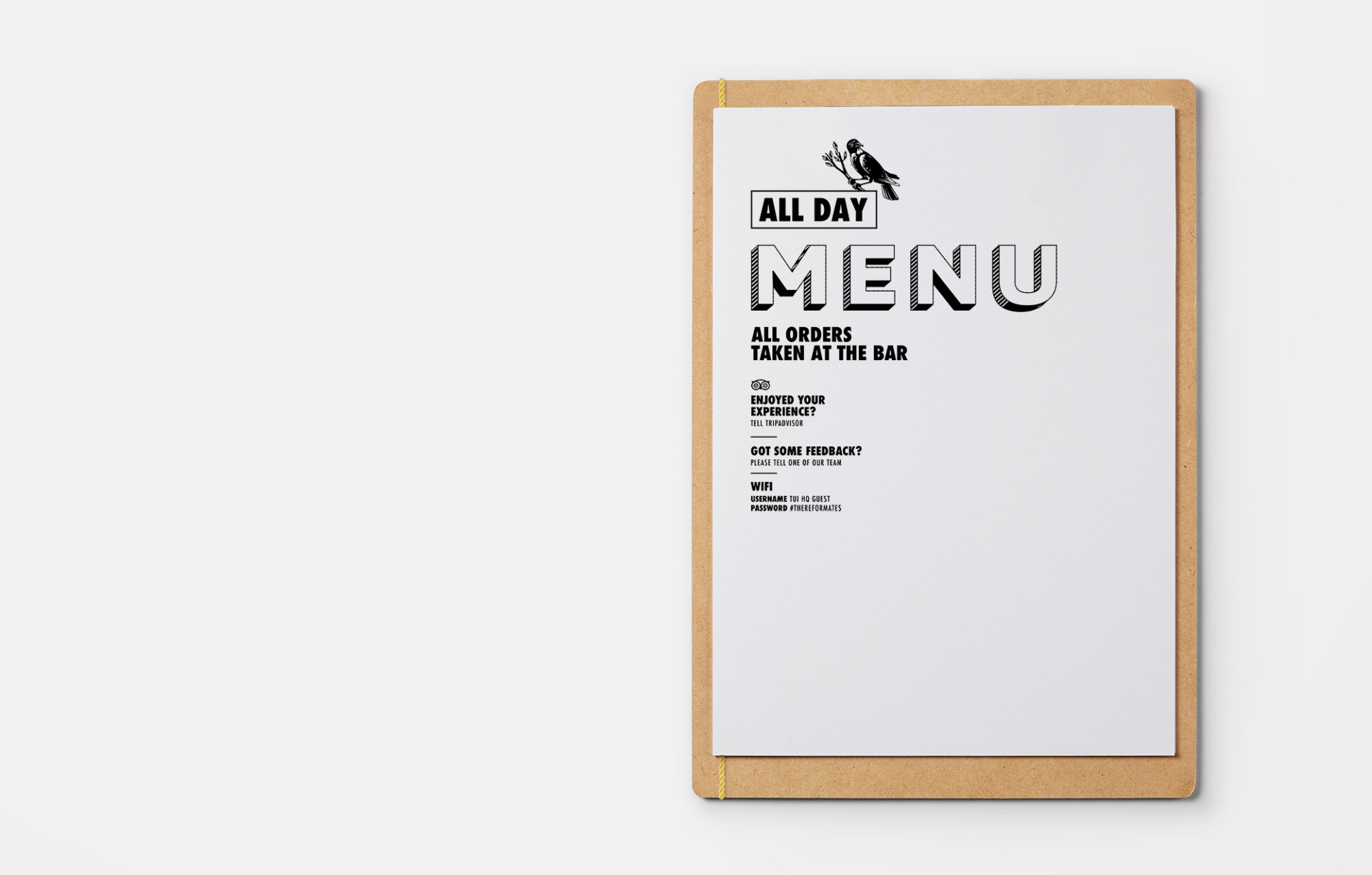 tui on board cafe menu